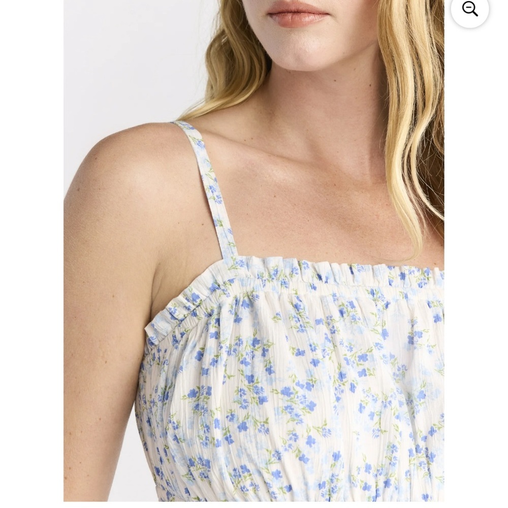 Time and Tru Women's Blue white Green Floral Smocked Tank Top XXXL (22) NWT - Picture 4 of 4